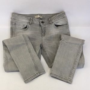 Sz 6 Zara Basic Grey Skinny Crop Jeans Wash Denim